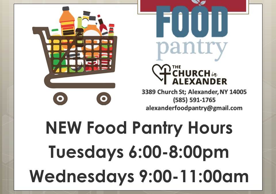 NEW Food Pantry Hours
